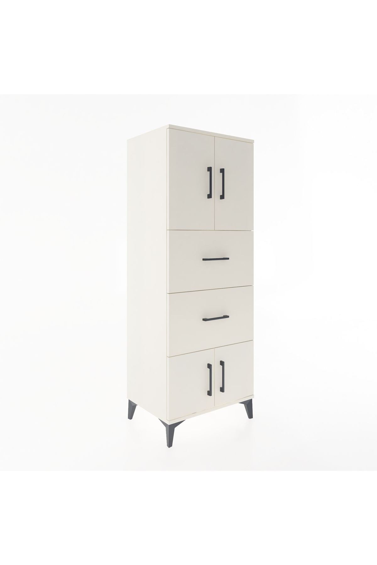 Hyperion Dolap 2 Raflı 2 Çekmeceli 4 Kapaklı 60x44x163 Aytaşı-Aytaşı