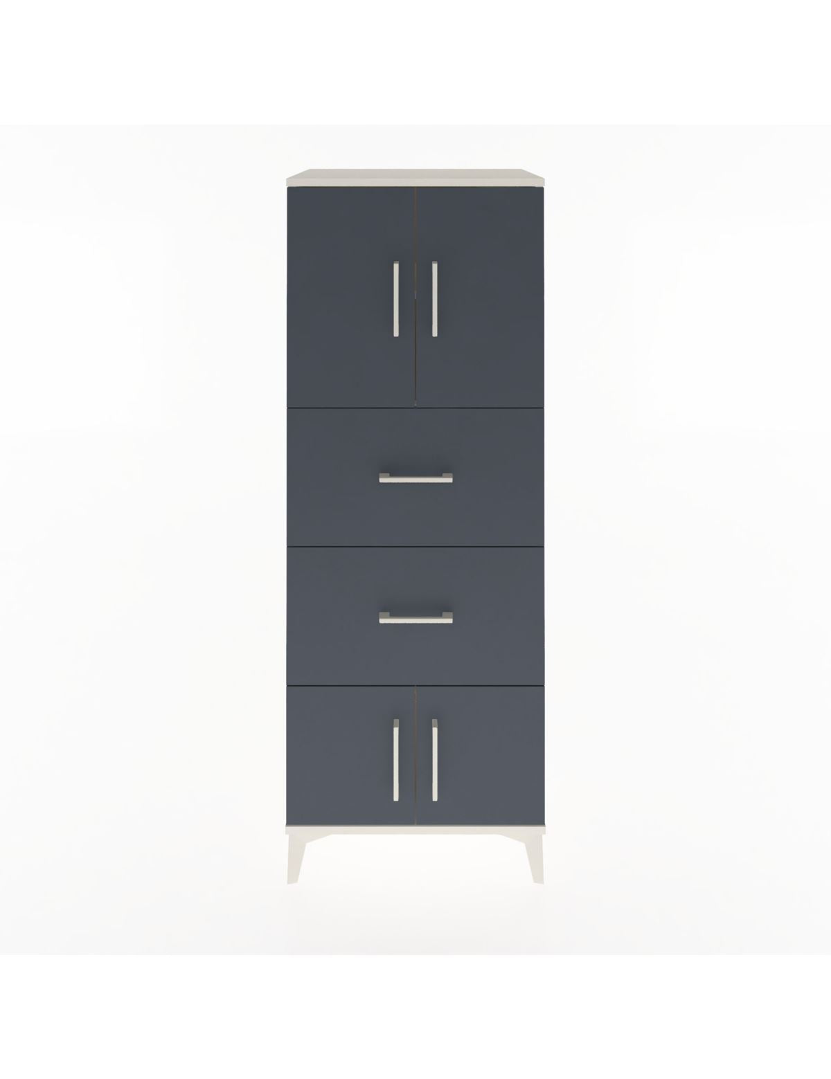 Hyperion Dolap 2 Raflı 2 Çekmeceli 4 Kapaklı 60x44x163 Aytaşı-Antrasit