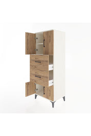 Hyperion Dolap 2 Raflı 2 Çekmeceli 4 Kapaklı 60x44x163 Aytaşı-Çam