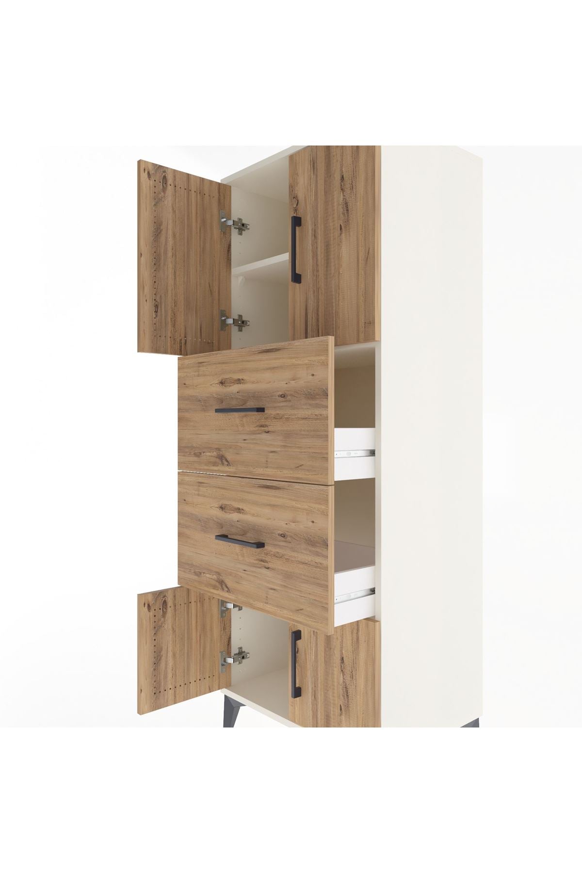 Hyperion Dolap 2 Raflı 2 Çekmeceli 4 Kapaklı 60x44x163 Aytaşı-Çam