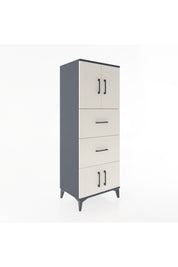 Hyperion Dolap 2 Raflı 2 Çekmeceli 4 Kapaklı 60x44x163 Antrasit-Aytaşı