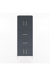 Hyperion Dolap 2 Raflı 2 Çekmeceli 4 Kapaklı 60x44x163 Antrasit-Antrasit