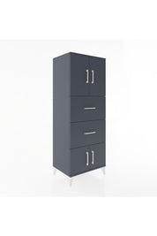 Hyperion Dolap 2 Raflı 2 Çekmeceli 4 Kapaklı 60x44x163 Antrasit-Antrasit