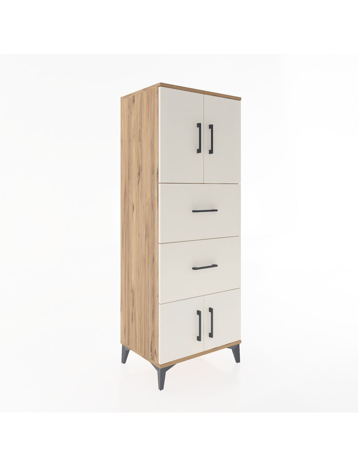 Hyperion Dolap 2 Raflı 2 Çekmeceli 4 Kapaklı 60x44x163 Çam-Aytaşı