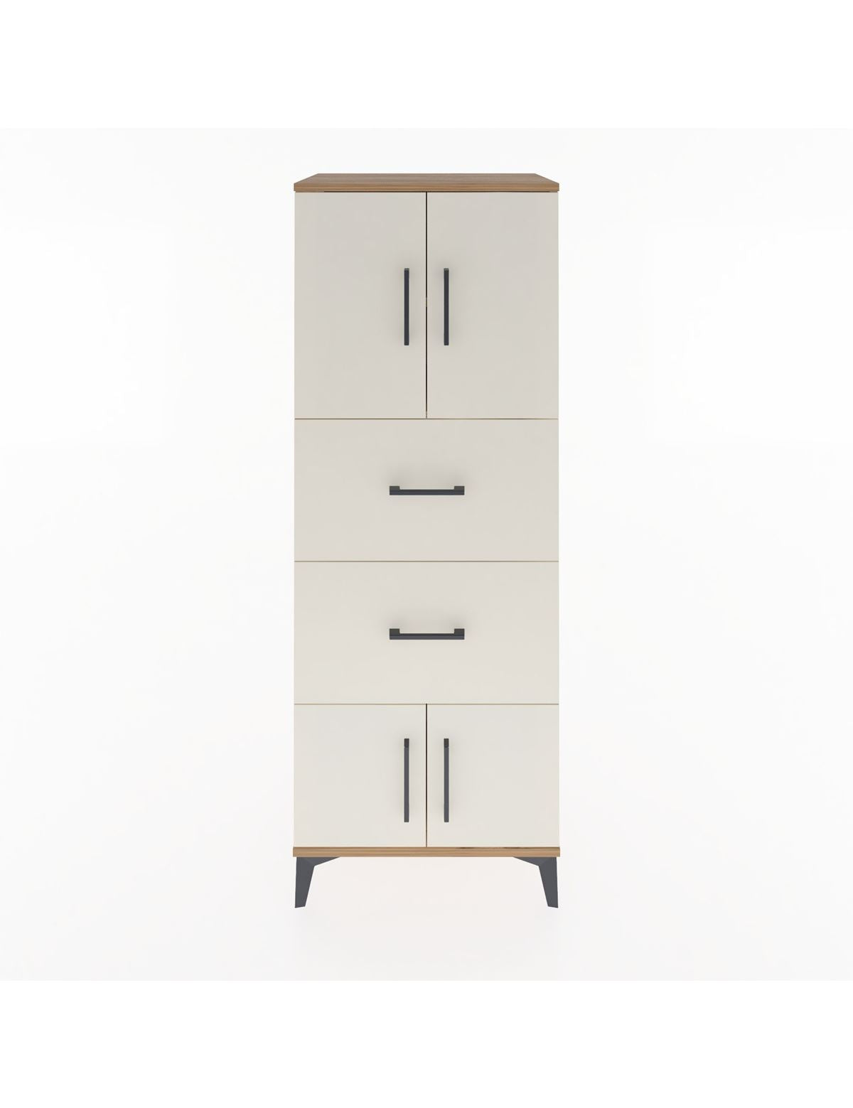 Hyperion Dolap 2 Raflı 2 Çekmeceli 4 Kapaklı 60x44x163 Çam-Aytaşı