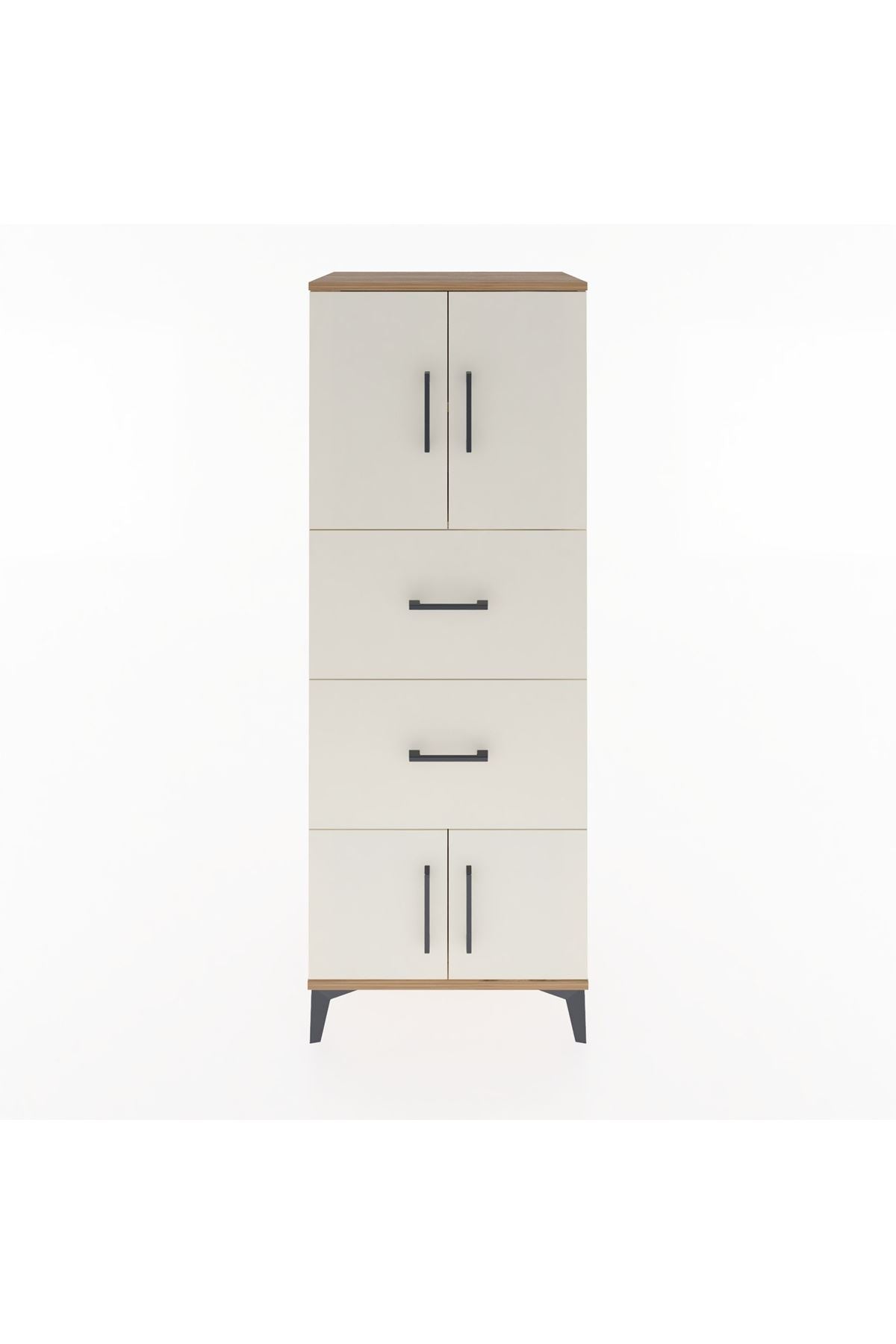 Hyperion Dolap 2 Raflı 2 Çekmeceli 4 Kapaklı 60x44x163 Çam-Aytaşı