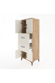 Hyperion Dolap 2 Raflı 2 Çekmeceli 4 Kapaklı 60x44x163 Çam-Aytaşı