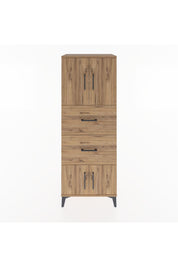 Hyperion Dolap 2 Raflı 2 Çekmeceli 4 Kapaklı 60x44x163 Çam-Çam