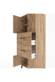 Hyperion Dolap 2 Raflı 2 Çekmeceli 4 Kapaklı 60x44x163 Çam-Çam