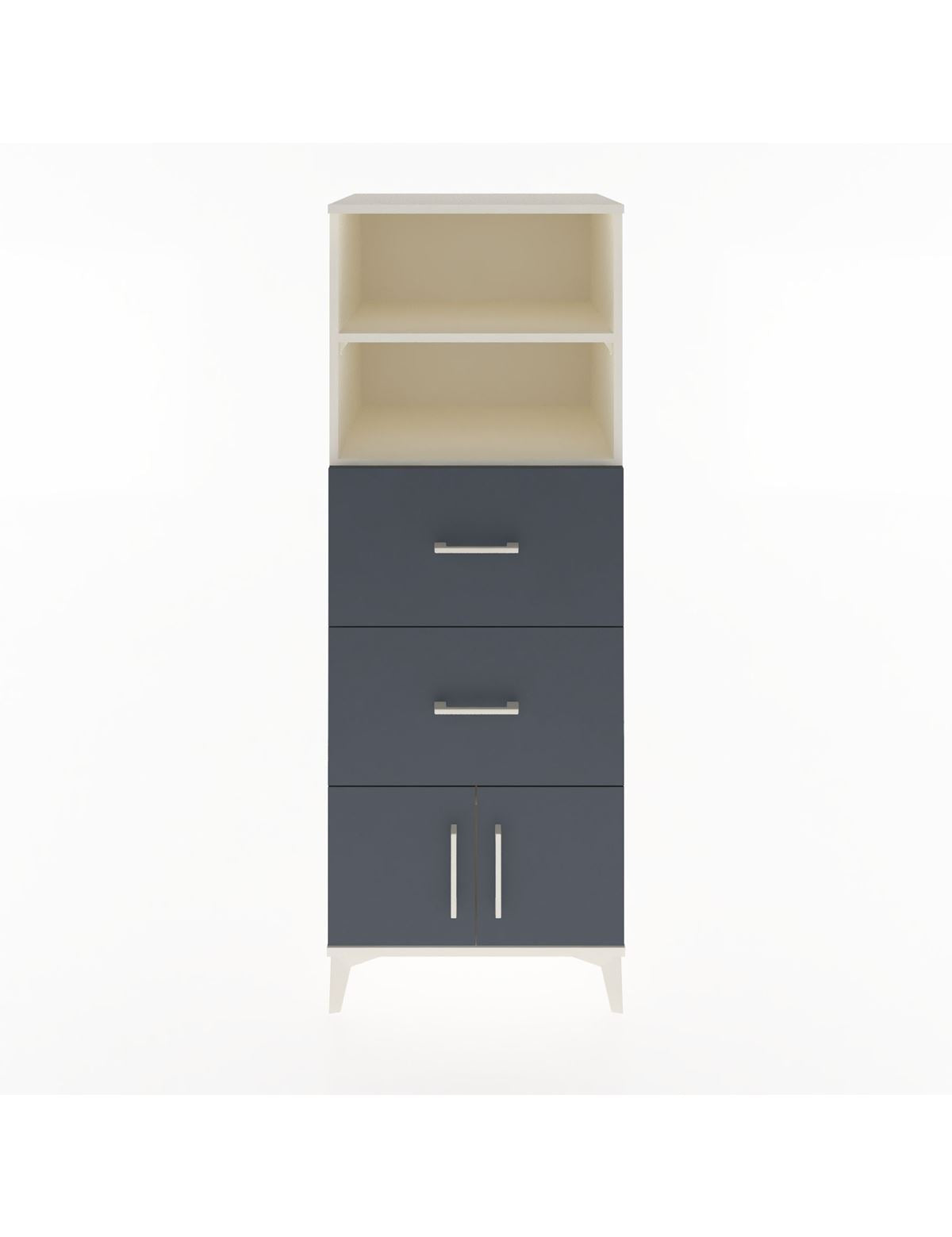 Hyperion Dolap 2 Raflı 2 Çekmeceli 2 Kapaklı 60x44x163 Aytaşı-Antrasit