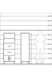 Hyperion Dolap 2 Raflı 2 Çekmeceli 2 Kapaklı 60x44x163 Aytaşı-Antrasit