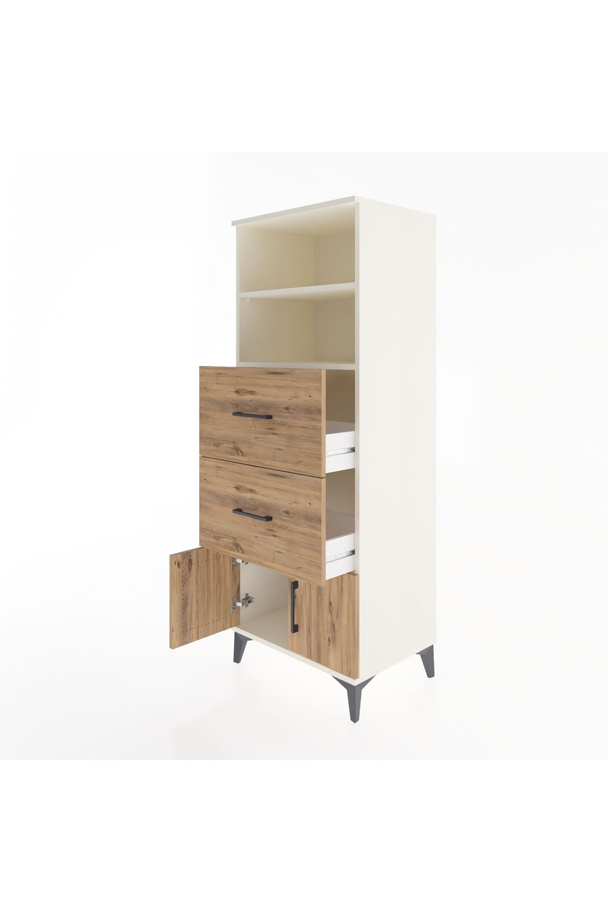 Hyperion Dolap 2 Raflı 2 Çekmeceli 2 Kapaklı 60x44x163 Aytaşı-Çam