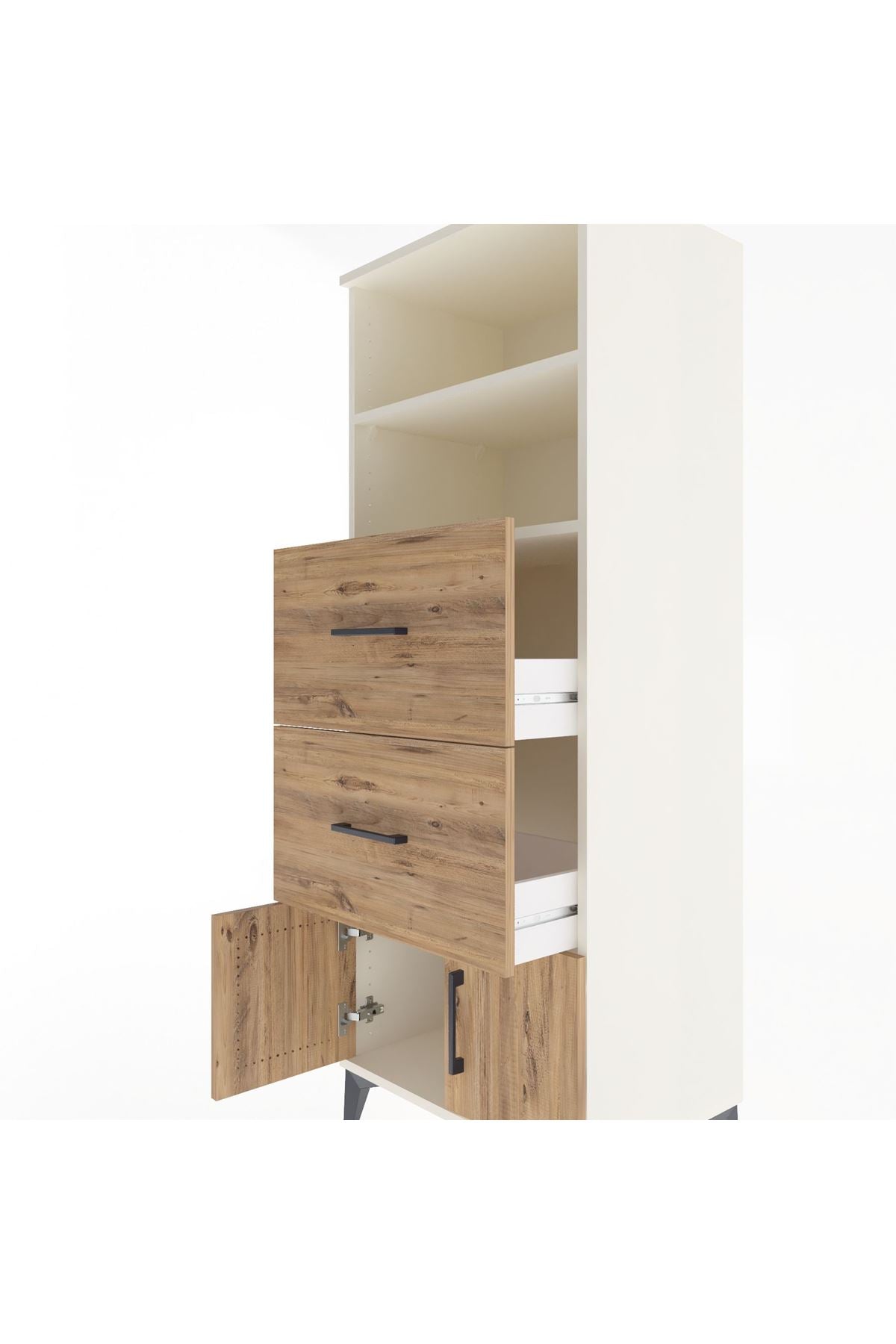 Hyperion Dolap 2 Raflı 2 Çekmeceli 2 Kapaklı 60x44x163 Aytaşı-Çam