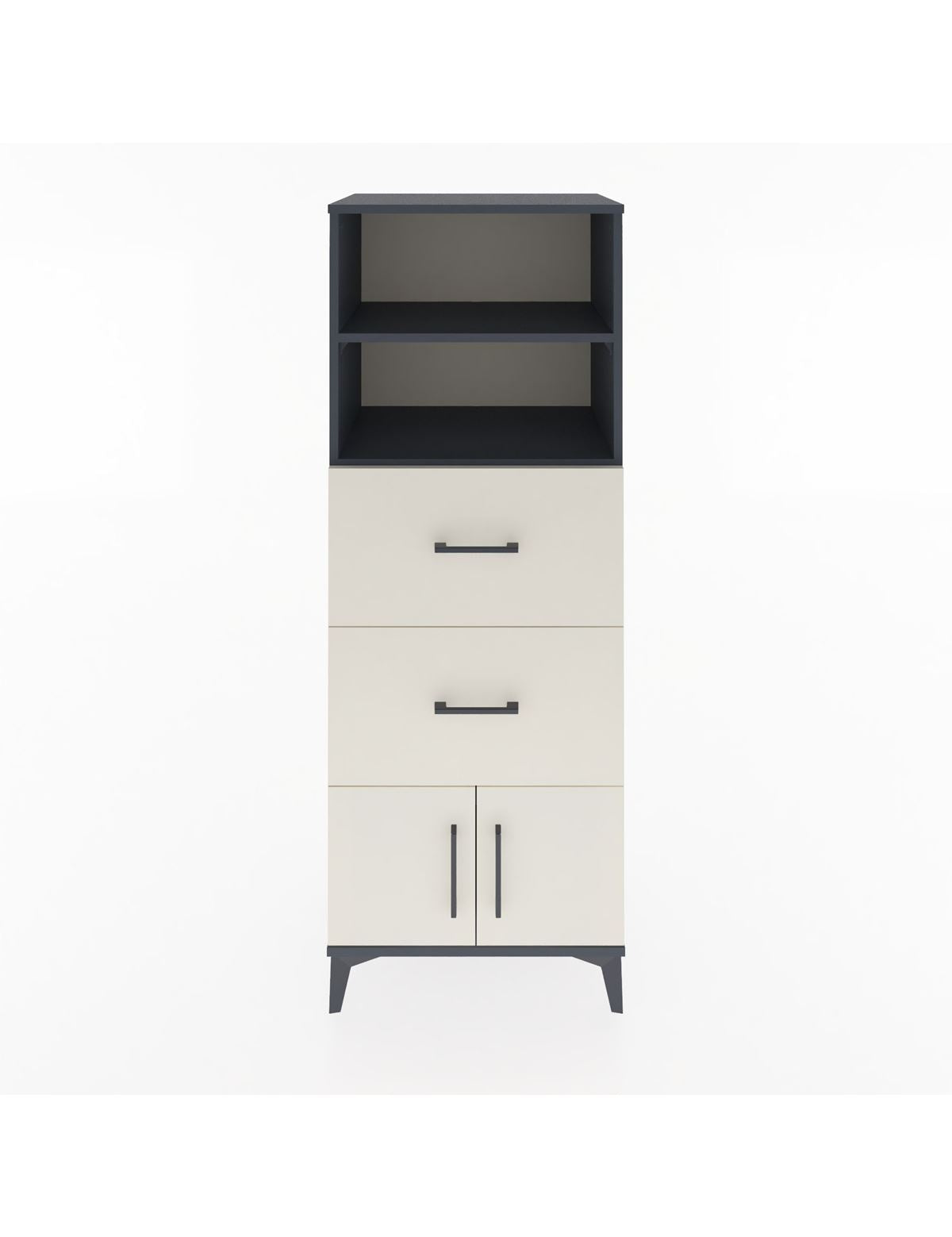 Hyperion Dolap 2 Raflı 2 Çekmeceli 2 Kapaklı 60x44x163 Antrasit-Aytaşı