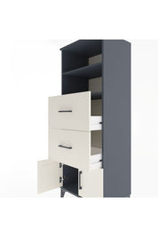 Hyperion Dolap 2 Raflı 2 Çekmeceli 2 Kapaklı 60x44x163 Antrasit-Aytaşı