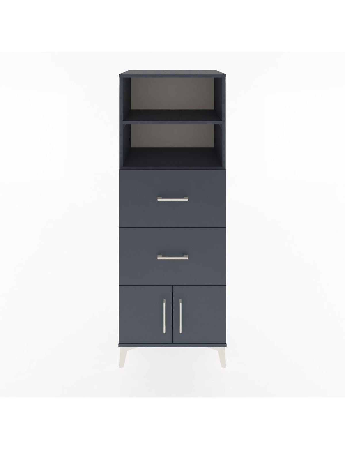 Hyperion Dolap 2 Raflı 2 Çekmeceli 2 Kapaklı 60x44x163 Antrasit-Antrasit