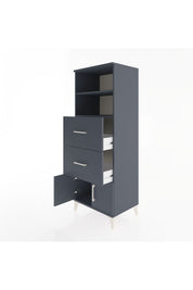 Hyperion Dolap 2 Raflı 2 Çekmeceli 2 Kapaklı 60x44x163 Antrasit-Antrasit