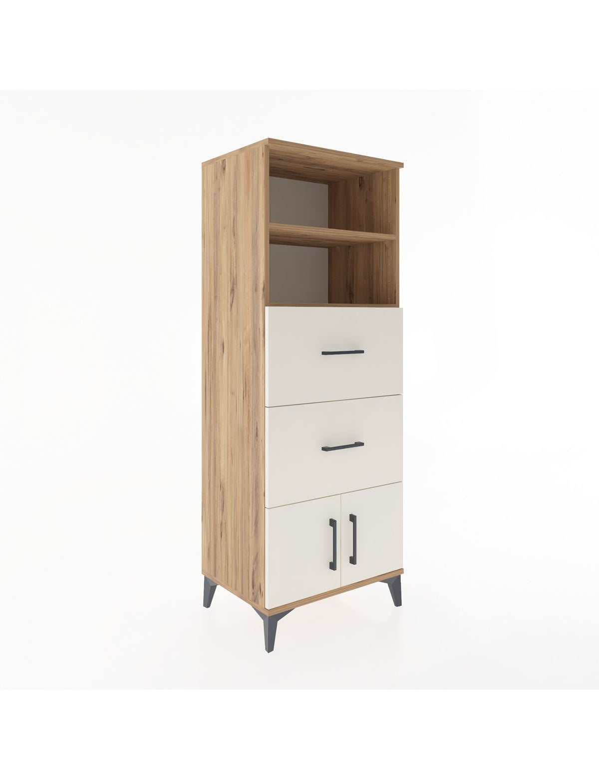 Hyperion Dolap 2 Raflı 2 Çekmeceli 2 Kapaklı 60x44x163 Çam-Aytaşı