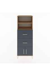 Hyperion Dolap 2 Raflı 2 Çekmeceli 2 Kapaklı 60x44x163 Çam-Antrasit