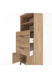 Hyperion Dolap 2 Raflı 2 Çekmeceli 2 Kapaklı 60x44x163 Çam-Çam