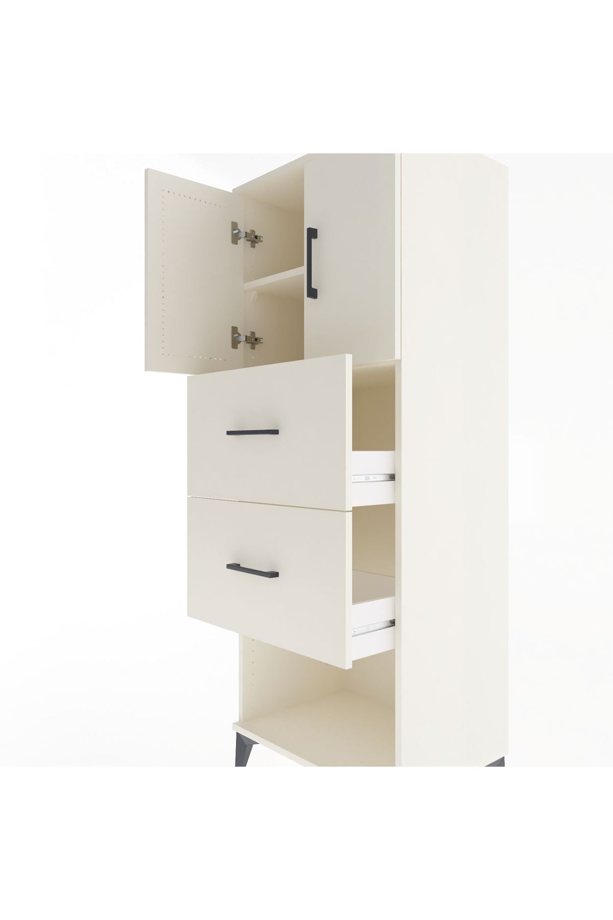 Hyperion Dolap 2 Raflı 2 Çekmeceli 2 Kapaklı 60x44x163 Aytaşı-Aytaşı