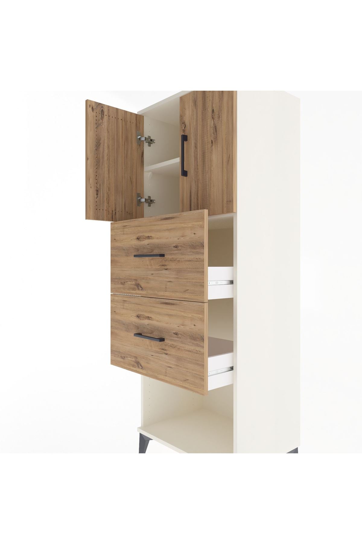 Hyperion Dolap 2 Raflı 2 Çekmeceli 2 Kapaklı 60x44x163 Aytaşı-Çam