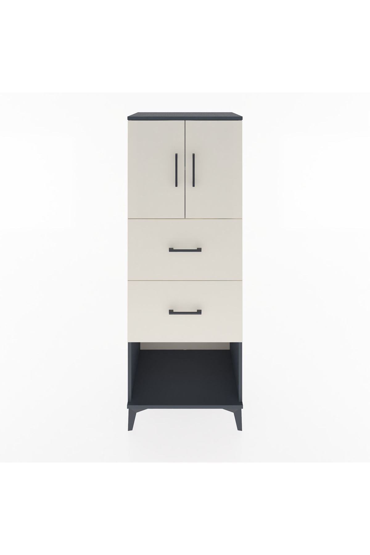 Hyperion Dolap 2 Raflı 2 Çekmeceli 2 Kapaklı 60x44x163 Antrasit-Aytaşı