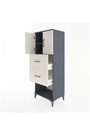 Hyperion Dolap 2 Raflı 2 Çekmeceli 2 Kapaklı 60x44x163 Antrasit-Aytaşı
