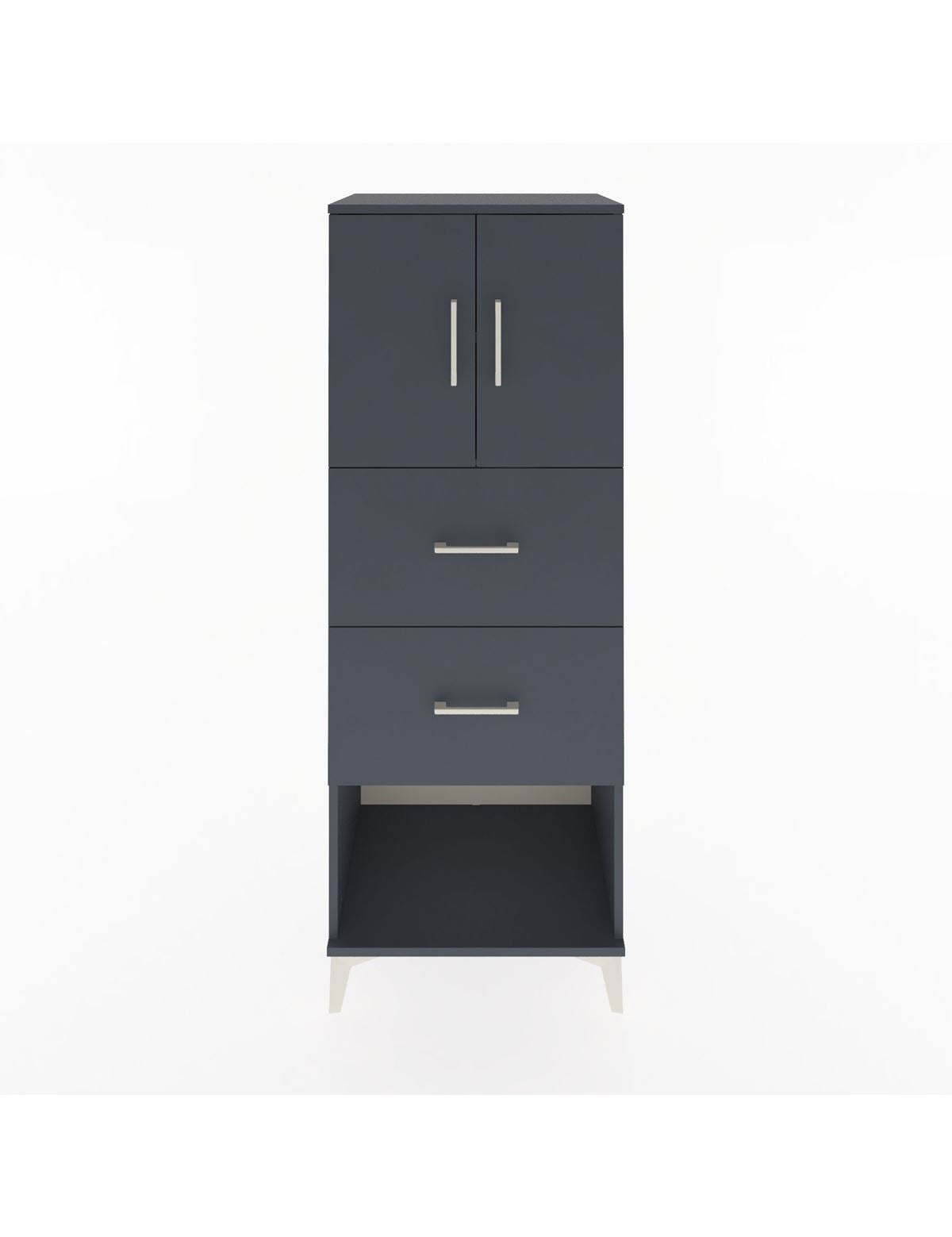 Hyperion Dolap 2 Raflı 2 Çekmeceli 2 Kapaklı 60x44x163 Antrasit-Antrasit