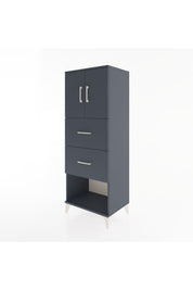 Hyperion Dolap 2 Raflı 2 Çekmeceli 2 Kapaklı 60x44x163 Antrasit-Antrasit