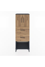 Hyperion Dolap 2 Raflı 2 Çekmeceli 2 Kapaklı 60x44x163 Antrasit-Çam