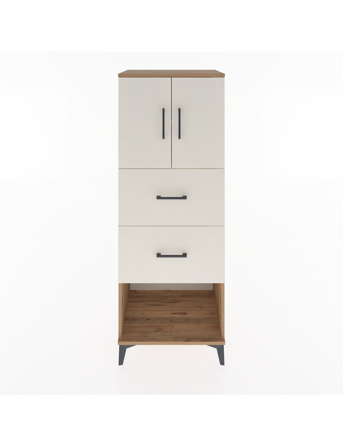 Hyperion Dolap 2 Raflı 2 Çekmeceli 2 Kapaklı 60x44x163 Çam-Aytaşı