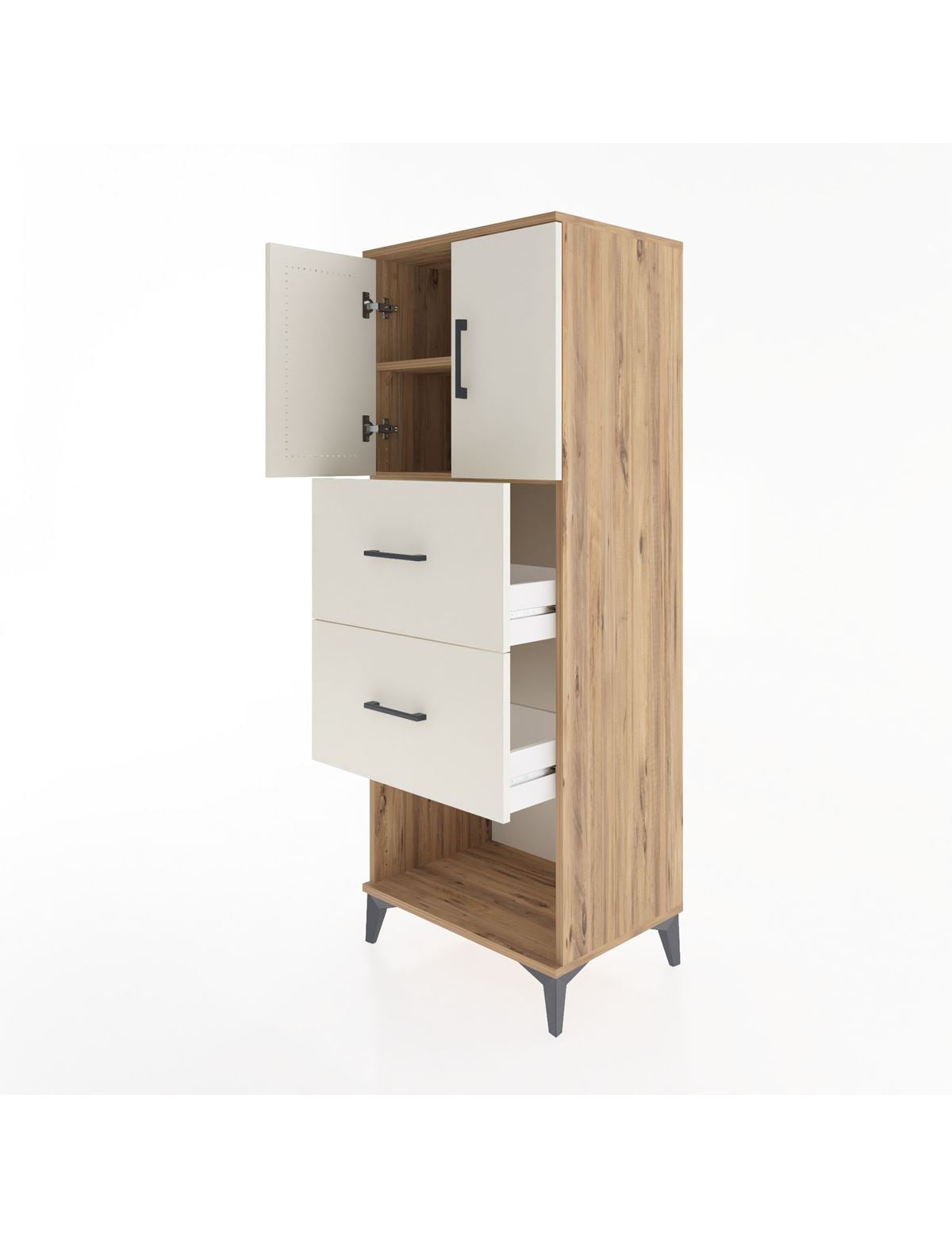 Hyperion Dolap 2 Raflı 2 Çekmeceli 2 Kapaklı 60x44x163 - S53M075V7B