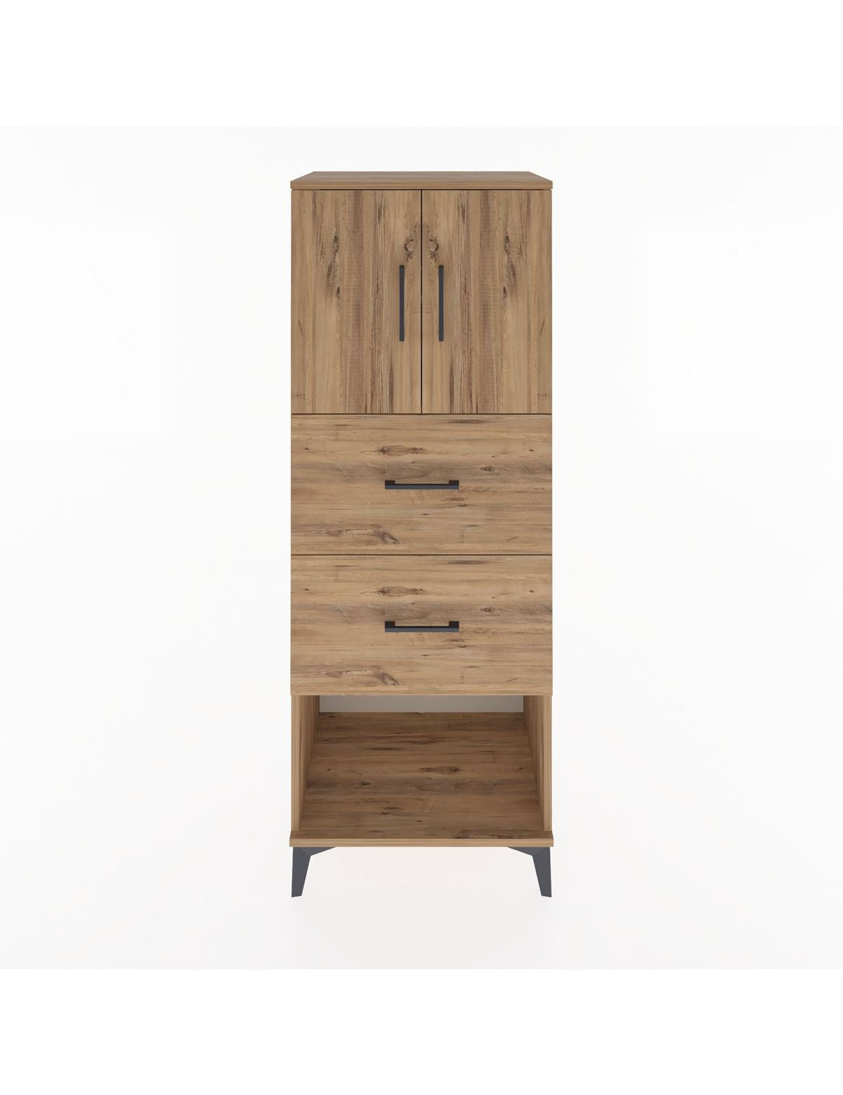 Hyperion Dolap 2 Raflı 2 Çekmeceli 2 Kapaklı 60x44x163 Çam-Çam