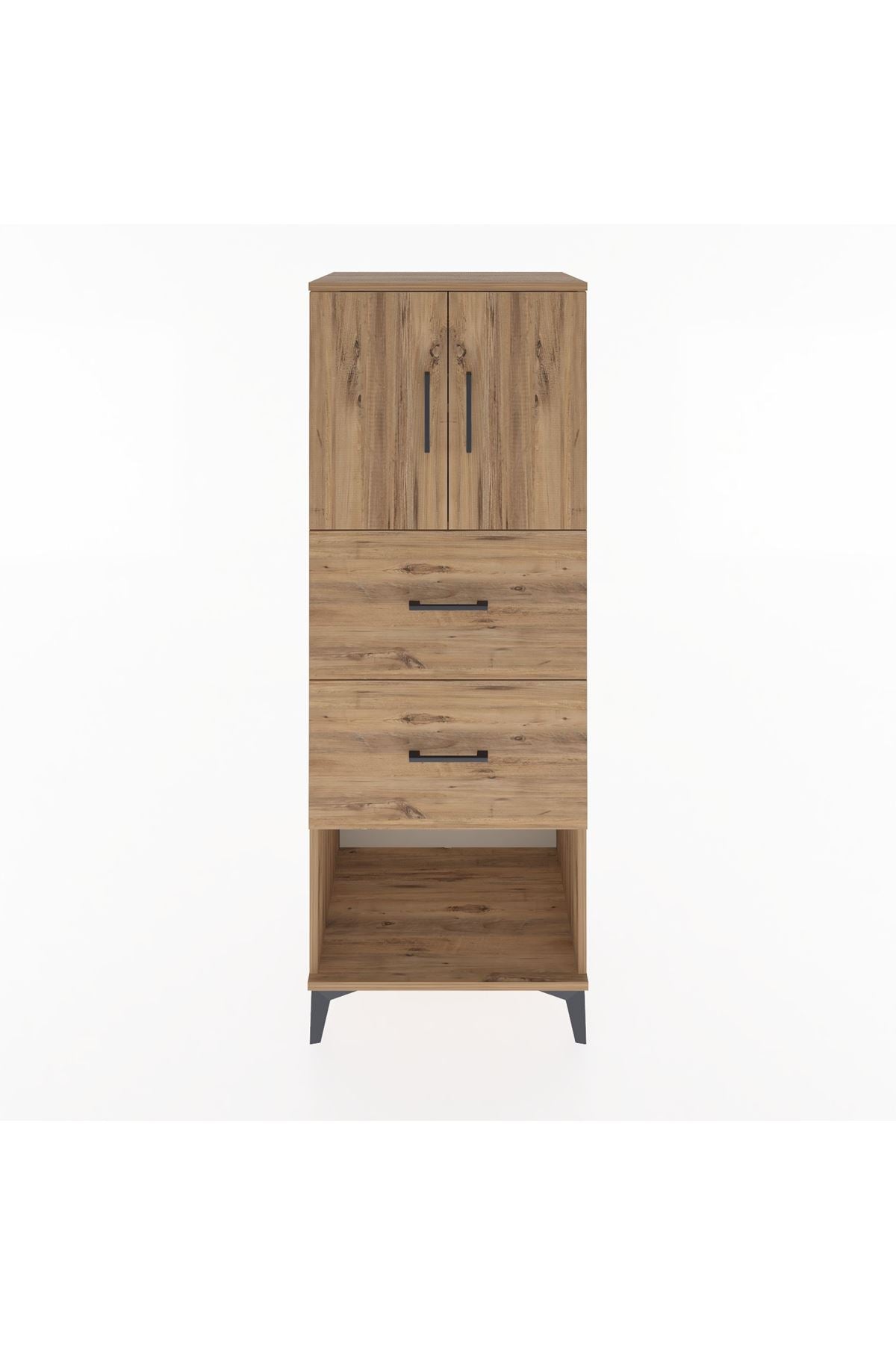 Hyperion Dolap 2 Raflı 2 Çekmeceli 2 Kapaklı 60x44x163 Çam-Çam