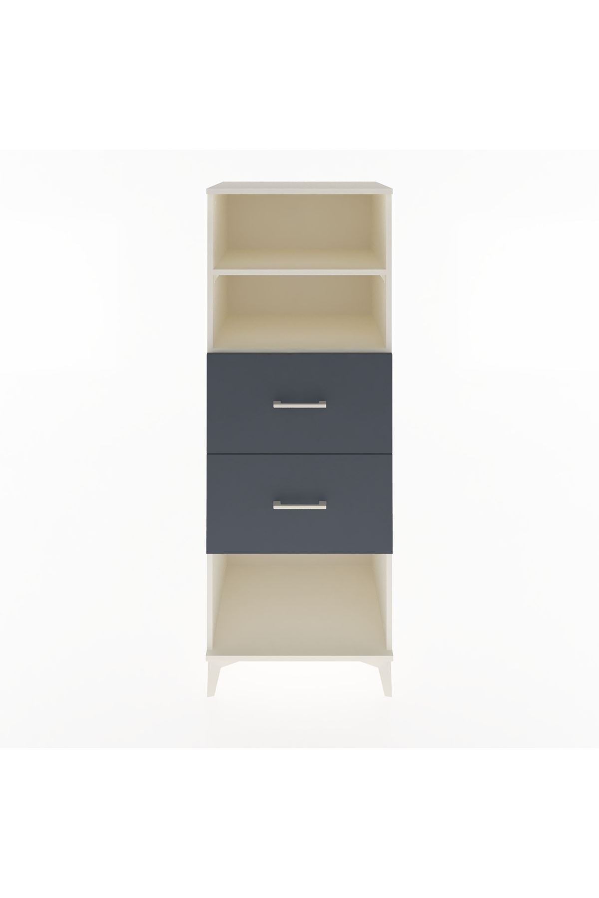 Hyperion Dolap 2 Raflı 2 Çekmeceli 60x44x163 Aytaşı-Antrasit