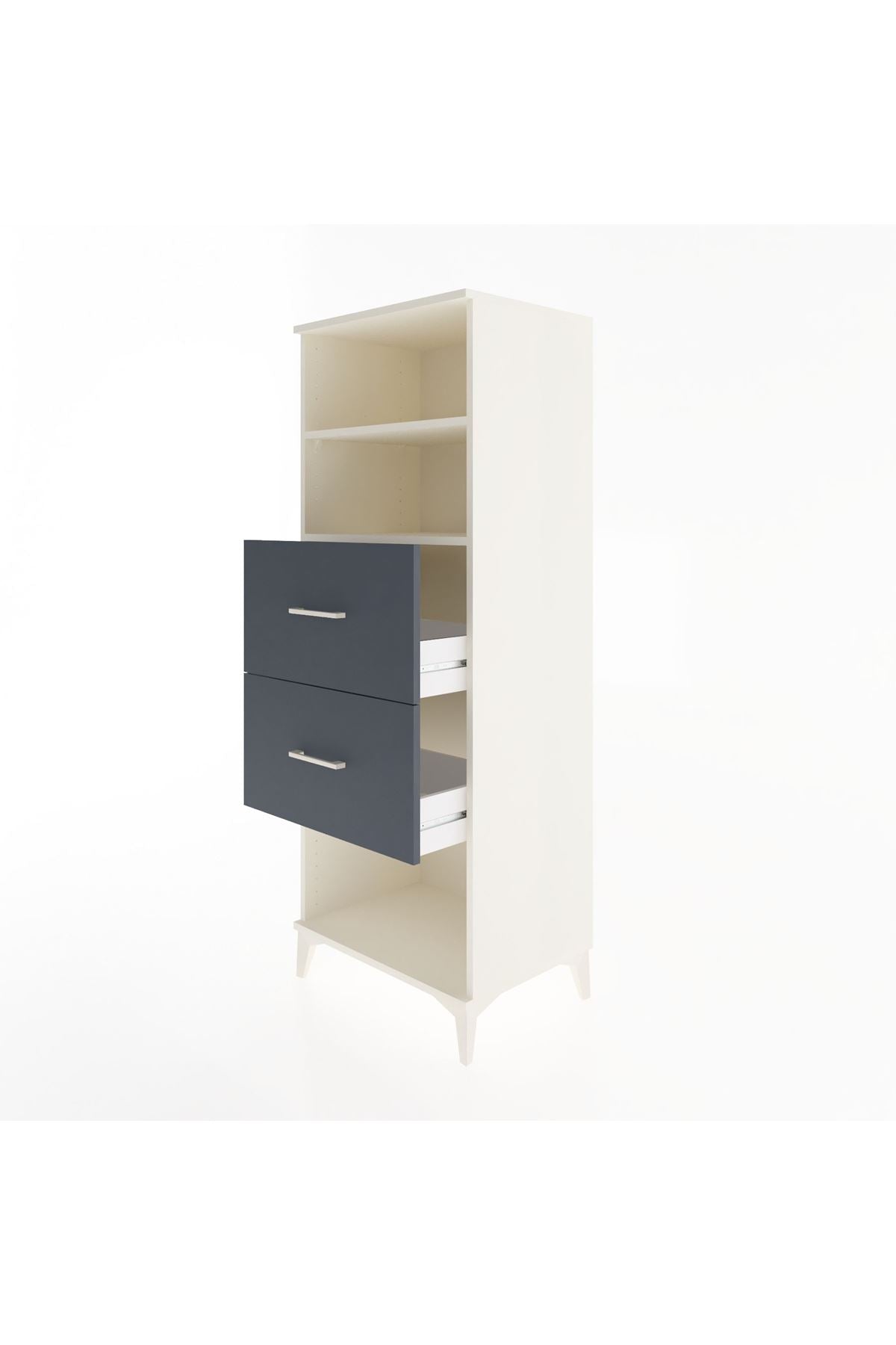 Hyperion Dolap 2 Raflı 2 Çekmeceli 60x44x163 Aytaşı-Antrasit