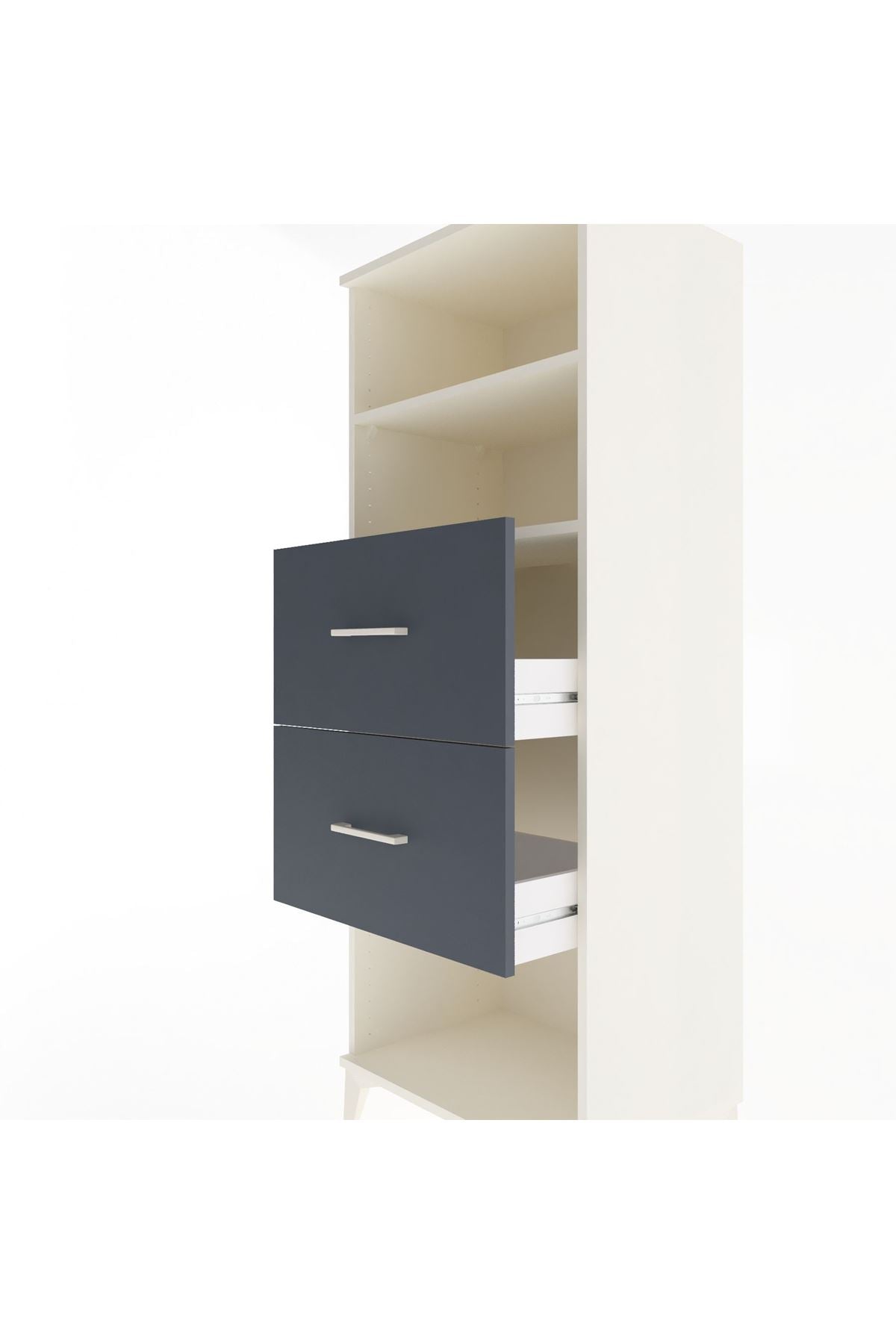 Hyperion Dolap 2 Raflı 2 Çekmeceli 60x44x163 Aytaşı-Antrasit