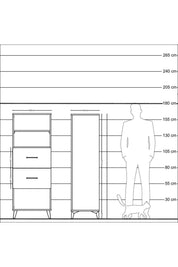 Hyperion Dolap 2 Raflı 2 Çekmeceli 60x44x163 Aytaşı-Antrasit