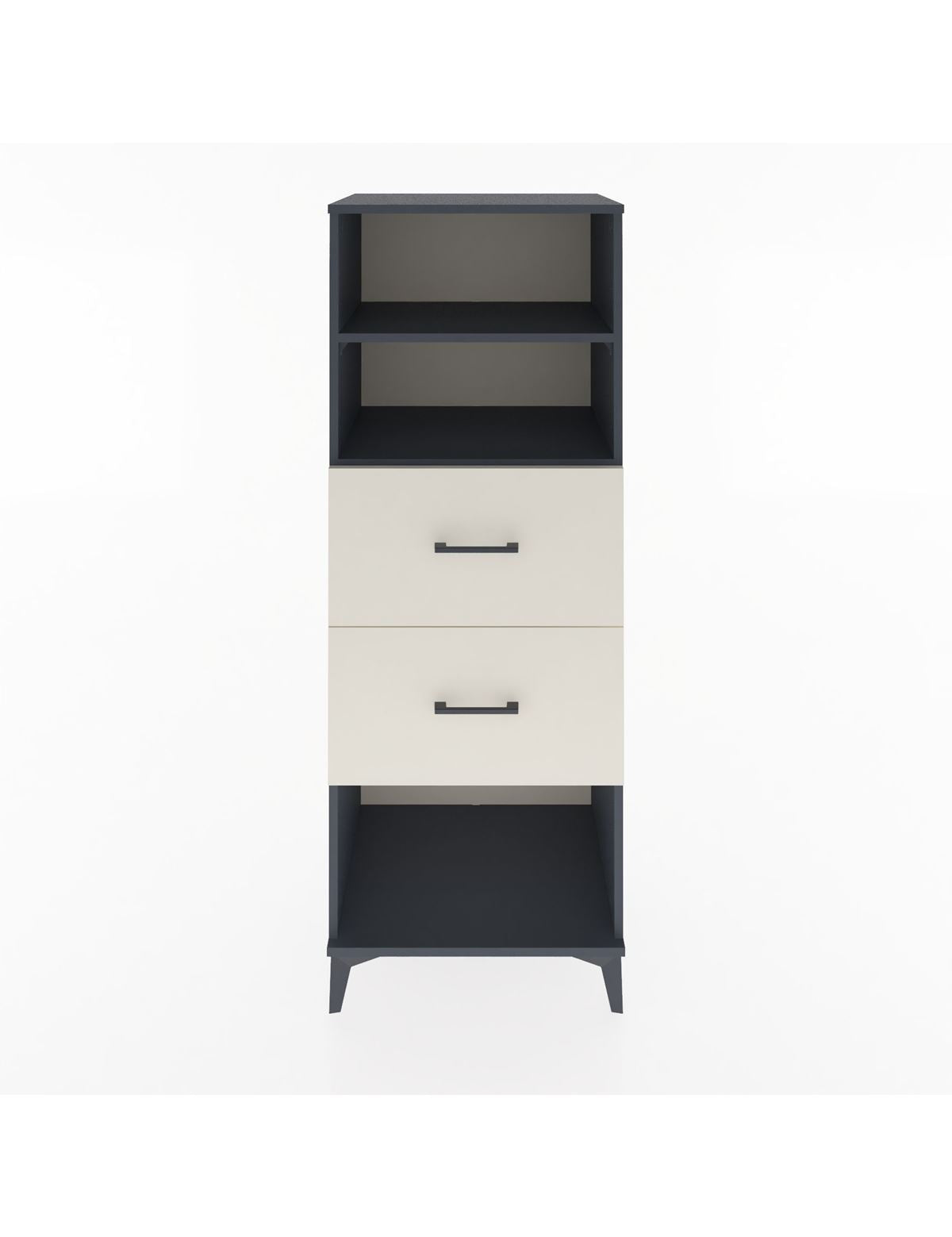 Hyperion Dolap 2 Raflı 2 Çekmeceli 60x44x163 Antrasit-Aytaşı