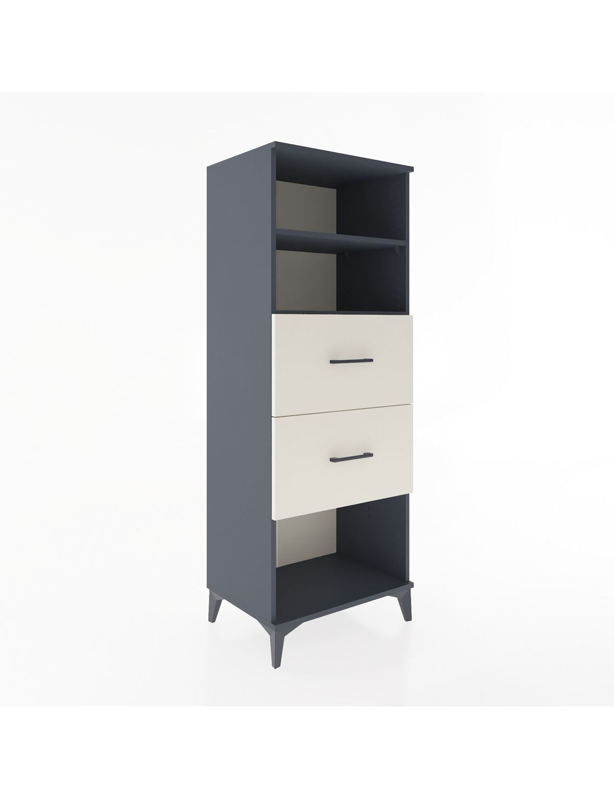 Hyperion Dolap 2 Raflı 2 Çekmeceli 60x44x163 Antrasit-Aytaşı