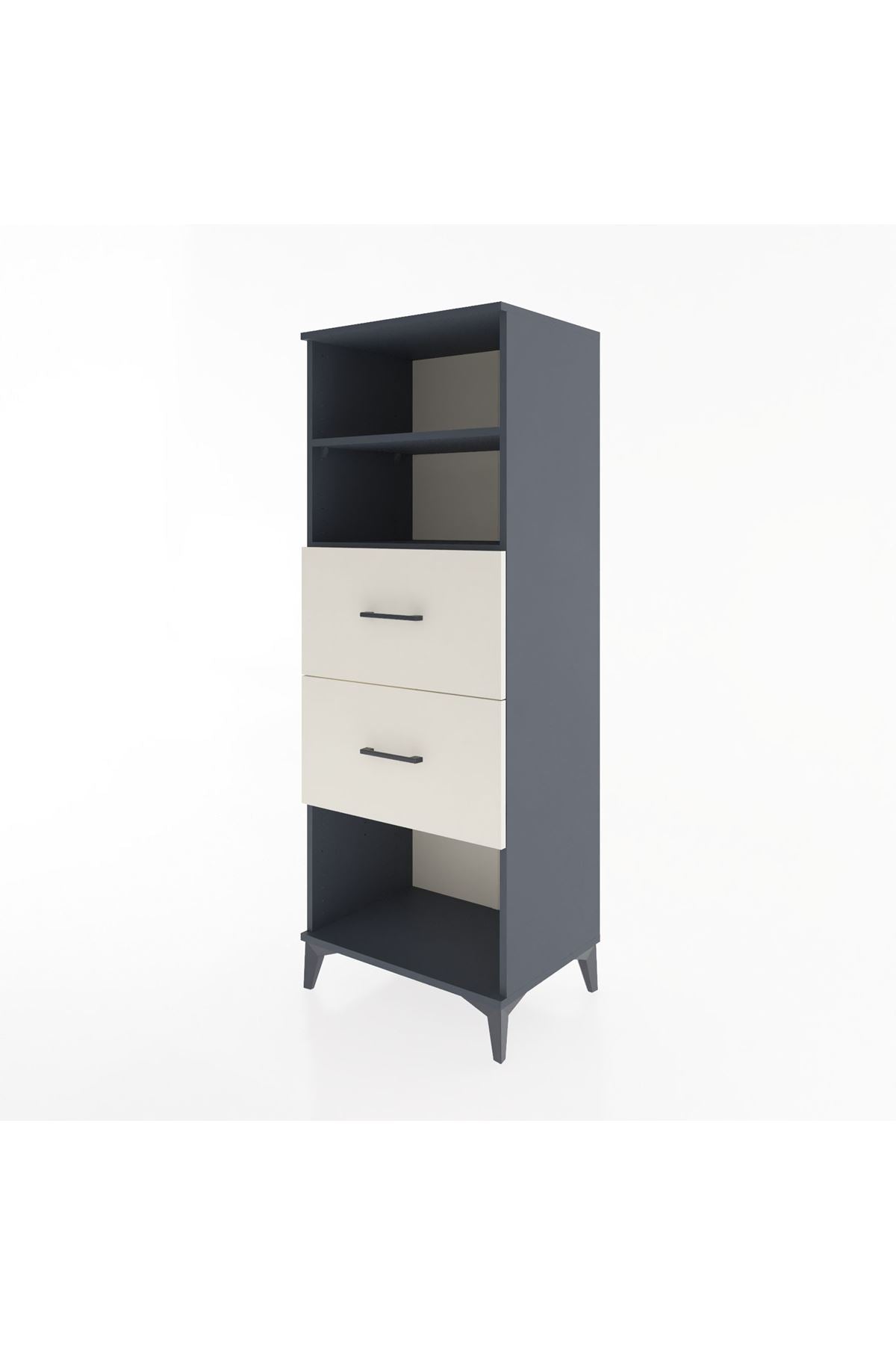 Hyperion Dolap 2 Raflı 2 Çekmeceli 60x44x163 Antrasit-Aytaşı