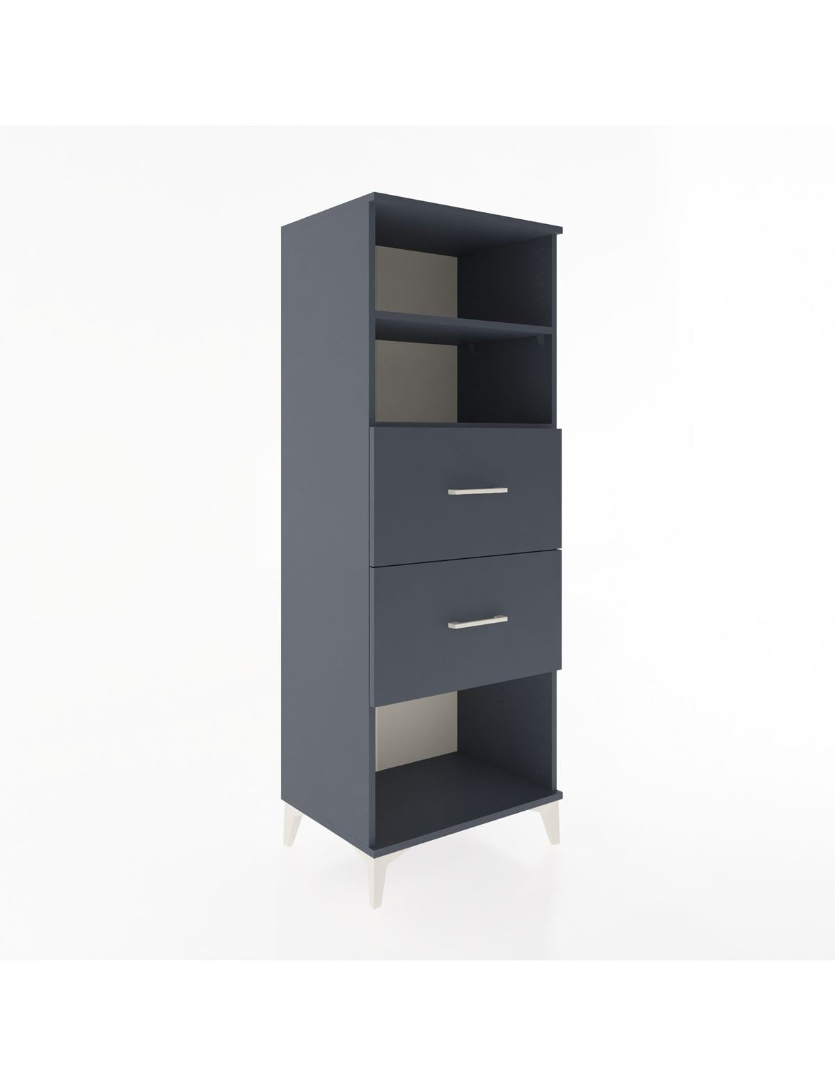 Hyperion Dolap 2 Raflı 2 Çekmeceli 60x44x163 Antrasit-Antrasit