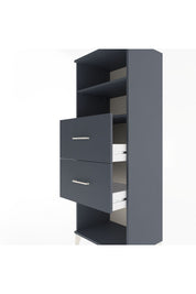 Hyperion Dolap 2 Raflı 2 Çekmeceli 60x44x163 Antrasit-Antrasit