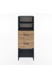 Hyperion Dolap 2 Raflı 2 Çekmeceli 60x44x163 Antrasit-Çam
