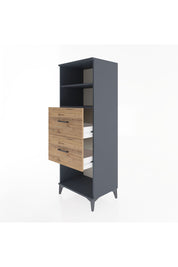 Hyperion Dolap 2 Raflı 2 Çekmeceli 60x44x163 Antrasit-Çam