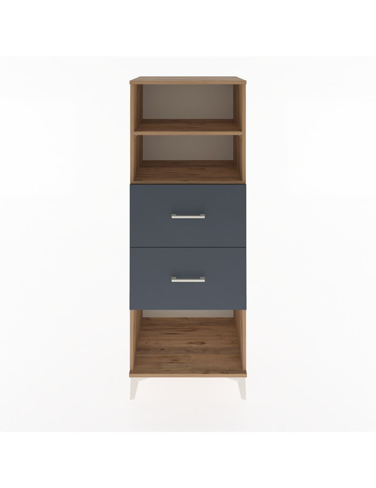 Hyperion Dolap 2 Raflı 2 Çekmeceli 60x44x163 Çam-Antrasit