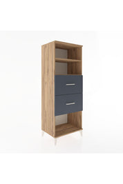 Hyperion Dolap 2 Raflı 2 Çekmeceli 60x44x163 Çam-Antrasit