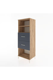 Hyperion Dolap 2 Raflı 2 Çekmeceli 60x44x163 Çam-Antrasit