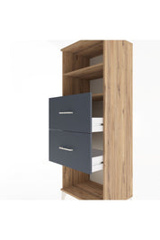 Hyperion Dolap 2 Raflı 2 Çekmeceli 60x44x163 Çam-Antrasit